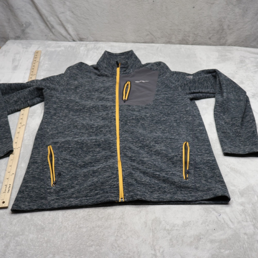Eddie Bauer Jacket Mens Large Tall Gray First Ascent Fleece Full Zip Outdoor